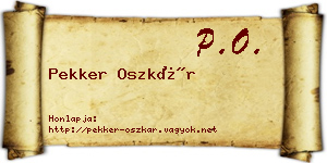 Pekker Oszkár névjegykártya